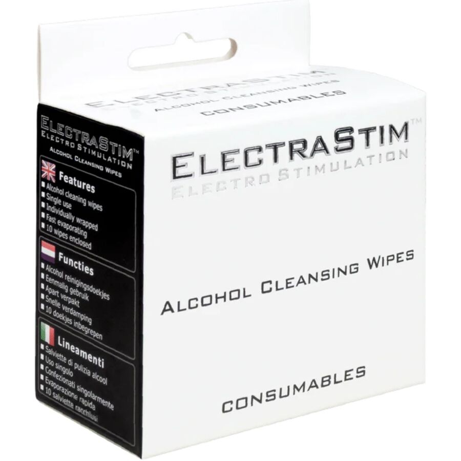 ELECTRASTIM - LINGETTES NETTOYANTES À L'ALCOOL 10 UNITÉS ELECTRASTIM