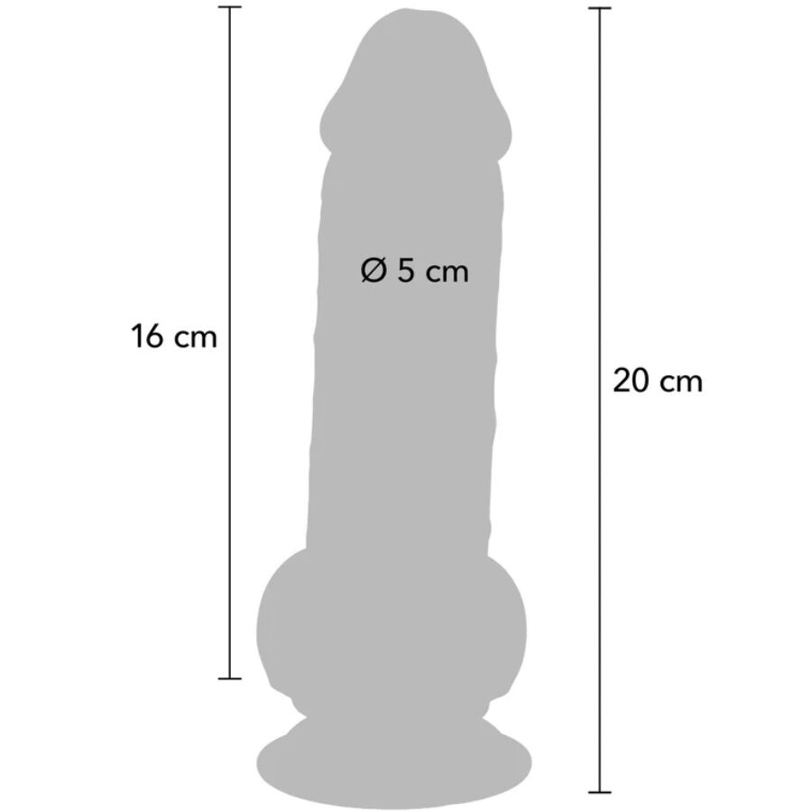 GET REAL - PÉNIS RÉALISTE DE LUXE AVEC TESTICULES EXTRA ÉPAIS DE 20 CM
