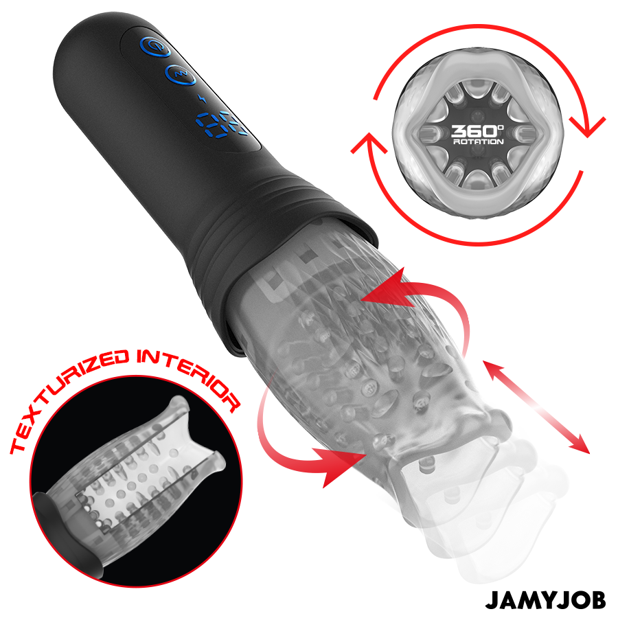 JAMYJOB - MASTURBATEUR BLOW-R AVEC MOUVEMENT DE POUSSÉE ET DE ROTATION