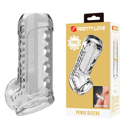 PRETTY LOVE - GAINE PÉNIENNE TEXTURÉE TRANSPARENTE