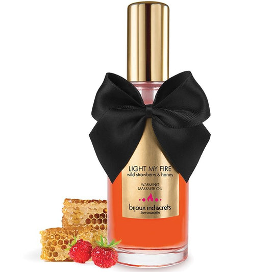 BIJOUX - HUILE DE MASSAGE EFFET CHALEUR ARÔME FRAISE BIJOUX LOVE COSMETIQUES