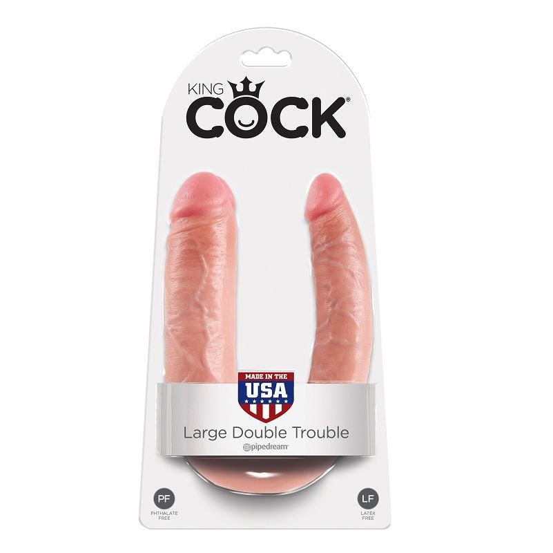 KING COCK - GODE DOUBLE PÉNÉTRATION 17.8 CM NATUREL KING COCK
