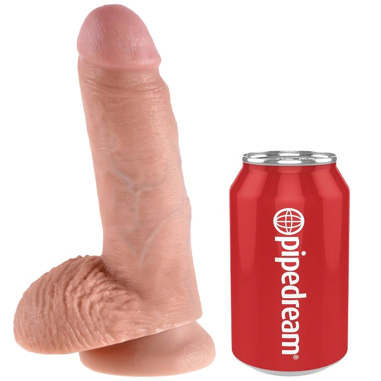 KING COCK - 7 CHAIR DE GODE AVEC BOULES 17.8 CM KING COCK