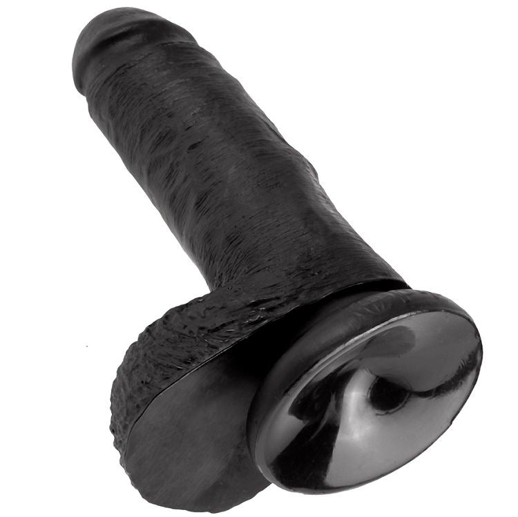 KING COCK - 7 GODE NOIR AVEC BOULES 17.8 CM KING COCK