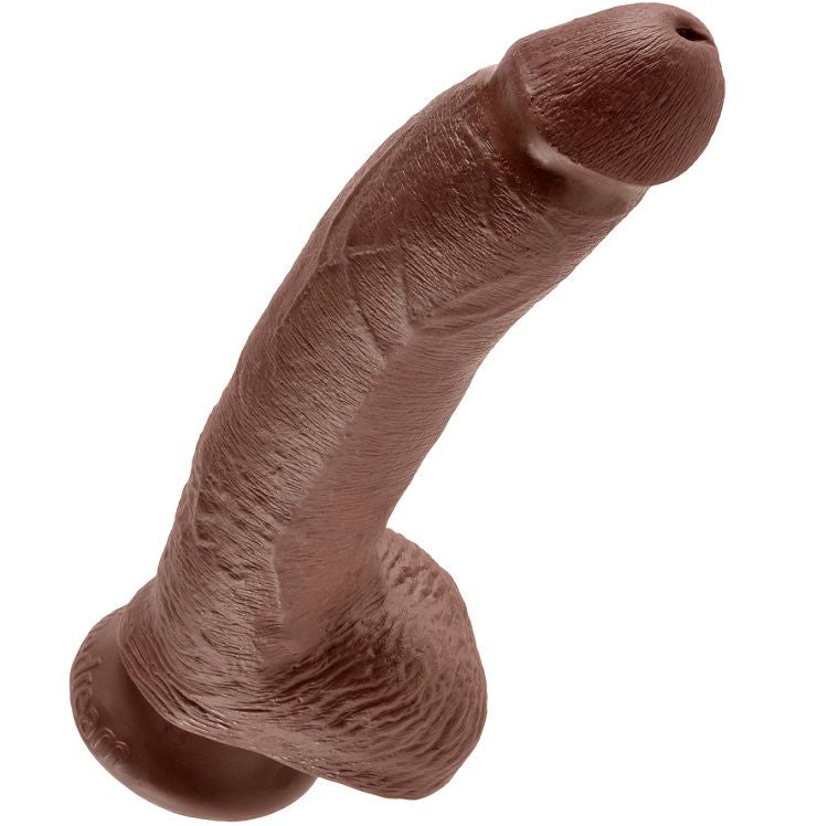KING COCK - 9 GODE MARRON AVEC BOULES 22.9 CM KING COCK