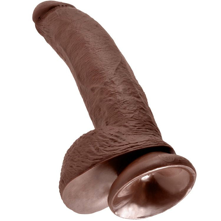 KING COCK - 9 GODE MARRON AVEC BOULES 22.9 CM KING COCK