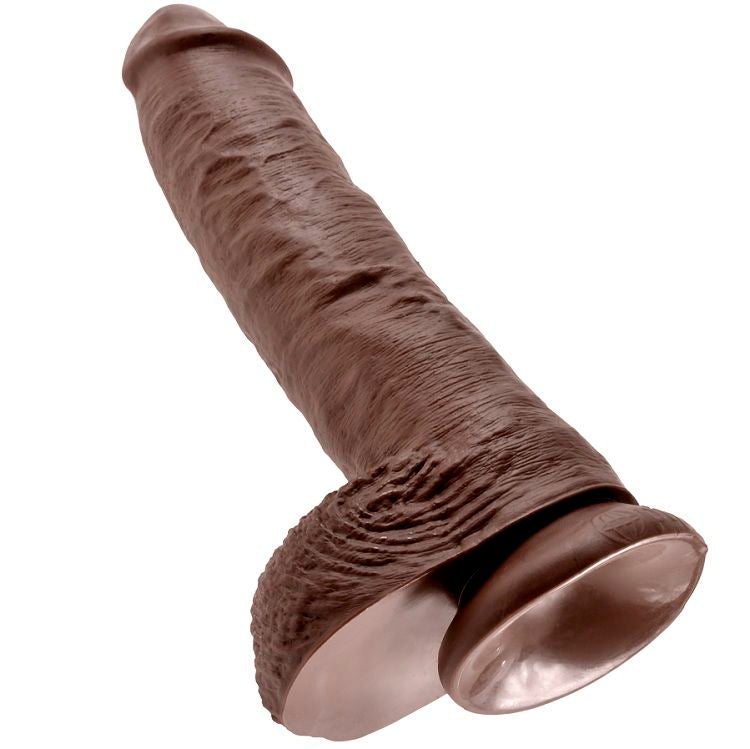 KING COCK - 10 GODE MARRON AVEC BOULES 25.4 CM KING COCK