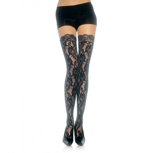 LEG AVENUE - BAS EN DENTELLE FLEURIE LEG AVENUE HOSIERY