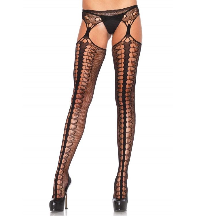 LEG AVENUE - COLLANT AVEC JARRATIÈRE EXCLUSIVE NOIR LEG AVENUE HOSIERY