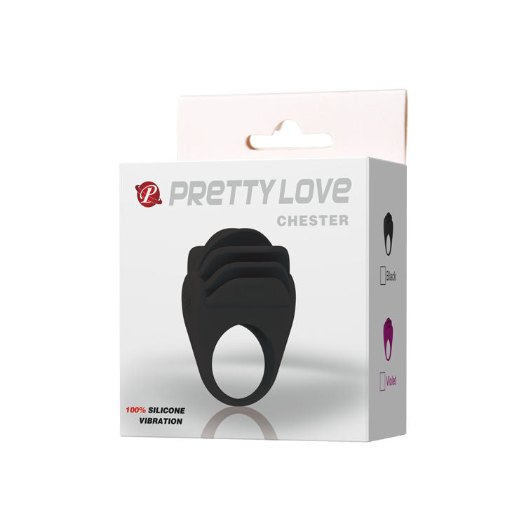 PRETTY LOVE - ANNEAU VIBRATEUR NOIR CHESTER PRETTY LOVE MALE