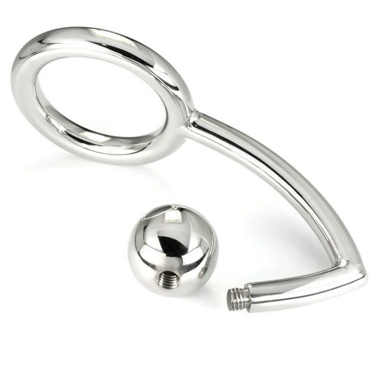 METAL HARD - ANNEAU COCK RING AVEC CROCHET INTRUS ANAL 45MM METAL HARD