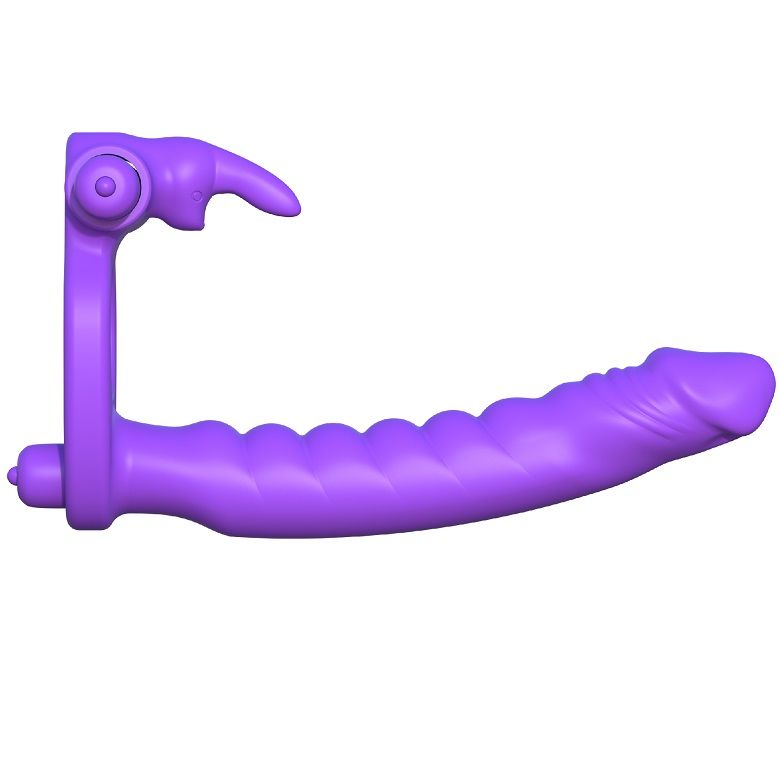 FANTASY C-RINGZ - SILICONE DOUBLE VIBRATOR RABBIT FANTASY C-RINGZ
