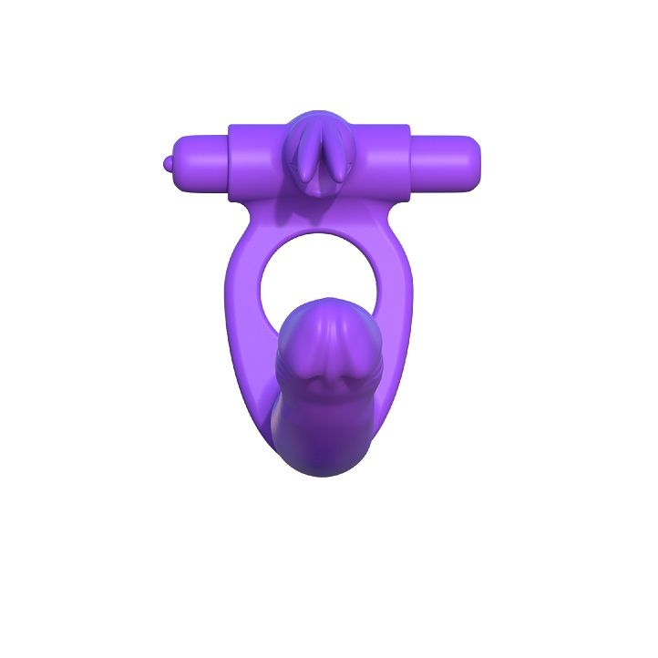 FANTASY C-RINGZ - SILICONE DOUBLE VIBRATOR RABBIT FANTASY C-RINGZ