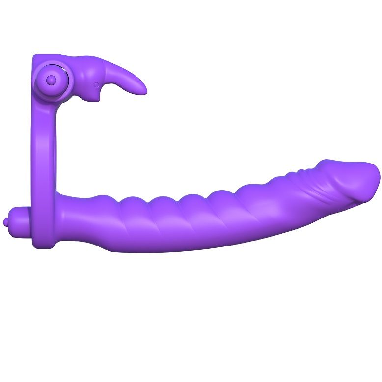 FANTASY C-RINGZ - SILICONE DOUBLE VIBRATOR RABBIT FANTASY C-RINGZ