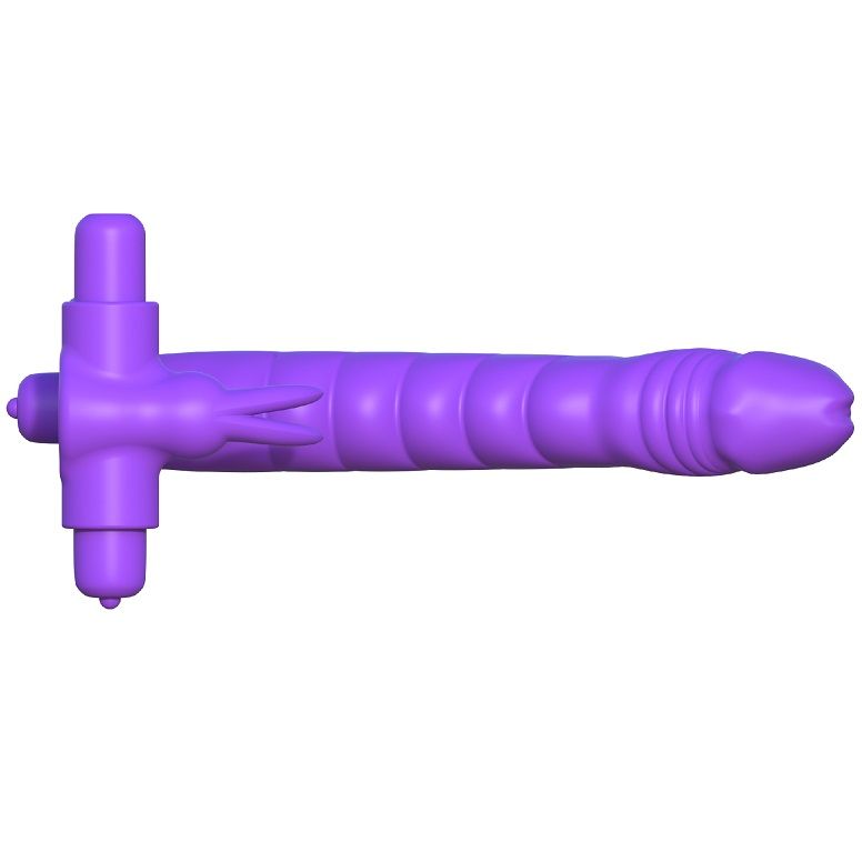 FANTASY C-RINGZ - SILICONE DOUBLE VIBRATOR RABBIT FANTASY C-RINGZ