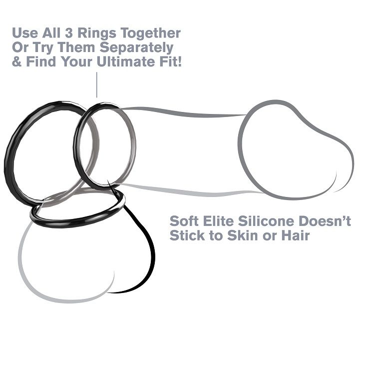 FANTASY C-RINGZ - SILICONE 3 ANNEAUX STAMINA SET FANTASY C-RINGZ