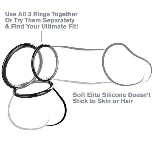 FANTASY C-RINGZ - SILICONE 3 ANNEAUX STAMINA SET FANTASY C-RINGZ