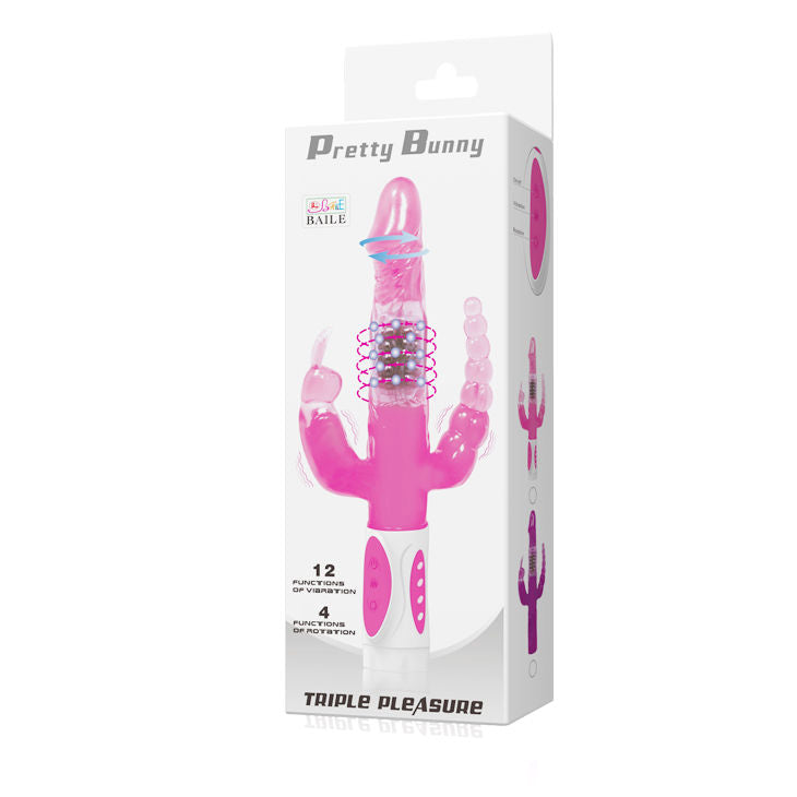 BAILE - PRETTY BUNNY TRIPLE VIBRATEUR ROTATEUR BAILE ROTATIONS