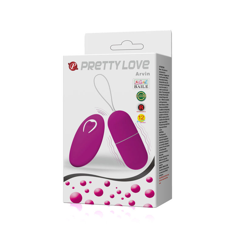 PRETTY LOVE - OEUF VIBRANT ARVIN TÉLÉCOMMANDE 12V PRETTY LOVE FLIRTATION