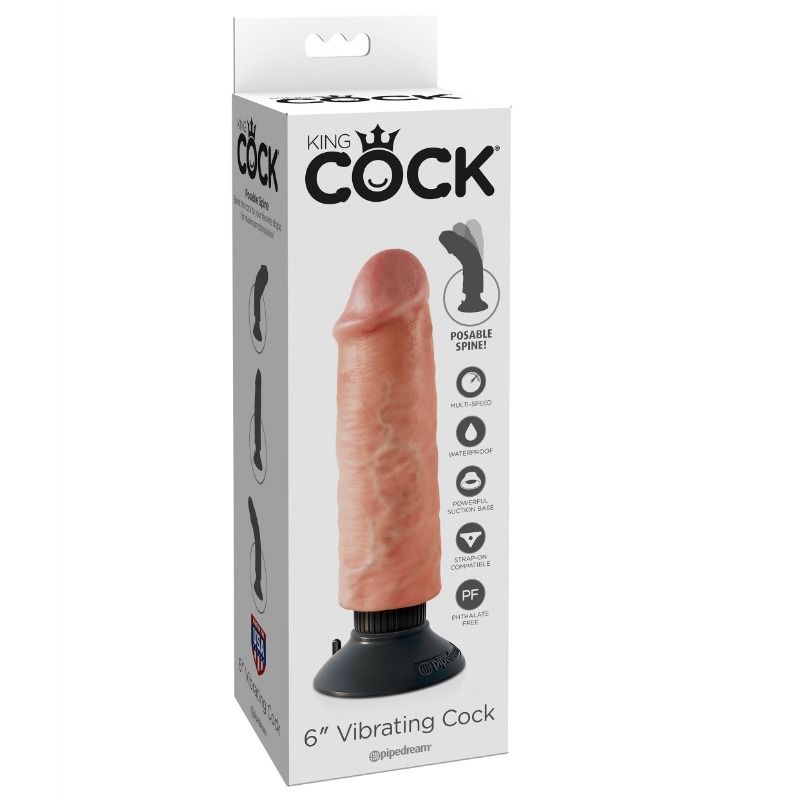 KING COCK - GODE VIBRATEUR 15.24 CM NATUREL KING COCK