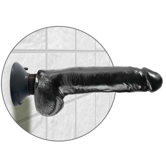 KING COCK - GODE VIBRANT AVEC TESTICULES 23 CM NOIR KING COCK