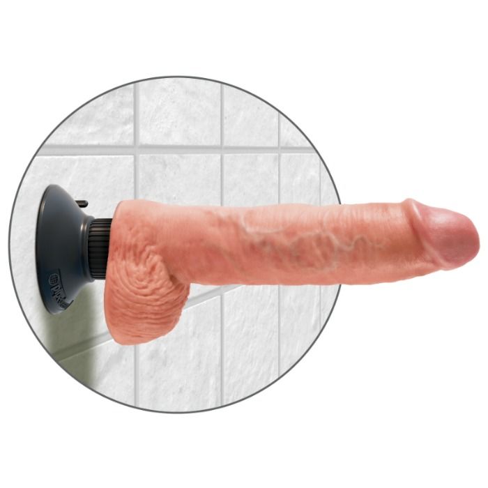 KING COCK - GODE VIBRANT AVEC TESTICULES 25.5 CM COULEUR NATURELLE KING COCK