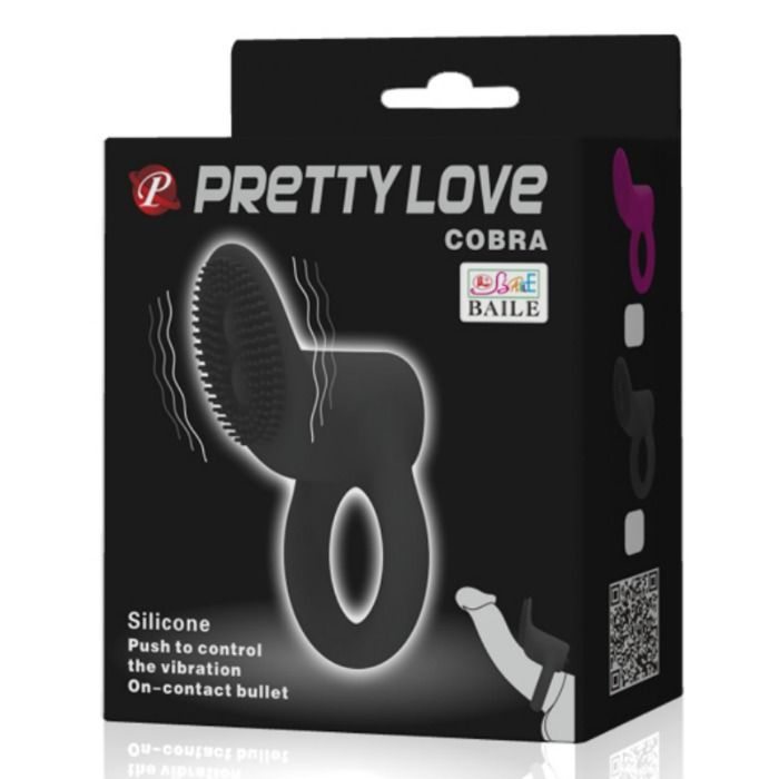 PRETTY LOVE - COBRA ANNEAU VIBRATEUR NOIR PRETTY LOVE MALE