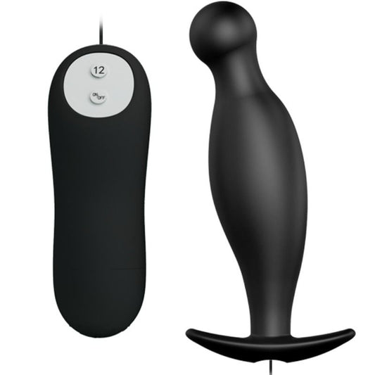PRETTY LOVE - PLUG ANAL EN SILICONE 12 MODES DE VIBRATION NOIR PRETTY LOVE