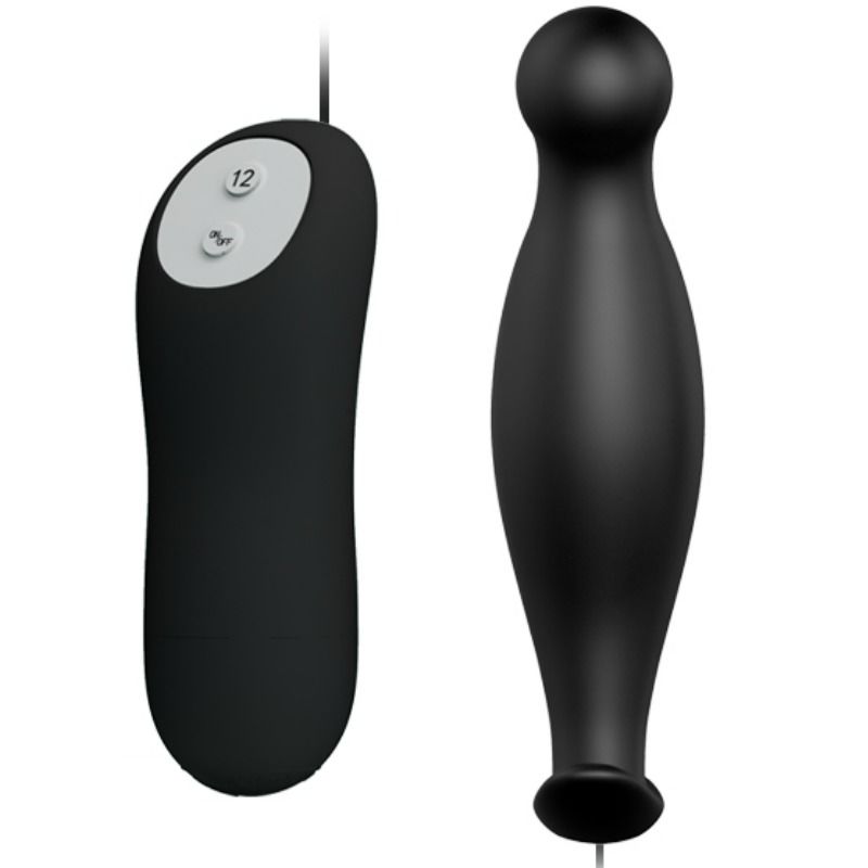 PRETTY LOVE - PLUG ANAL EN SILICONE 12 MODES DE VIBRATION NOIR PRETTY LOVE