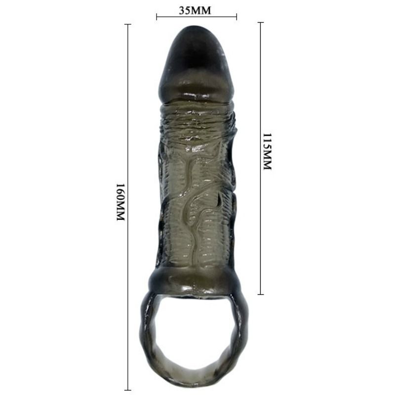 BAILE - GAINE DEXTENSION DE PÉNIS AVEC SANGLE POUR TESTICULES 11.5 CM BAILE FOR HIM