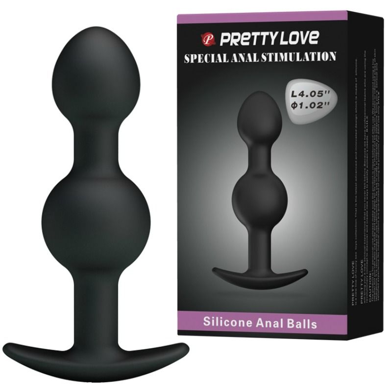 PRETTY LOVE - BALLES ANAL EN SILICONE SPÉCIALE STIMULATION 10.3 CM NOIRES PRETTY LOVE BOTTOM