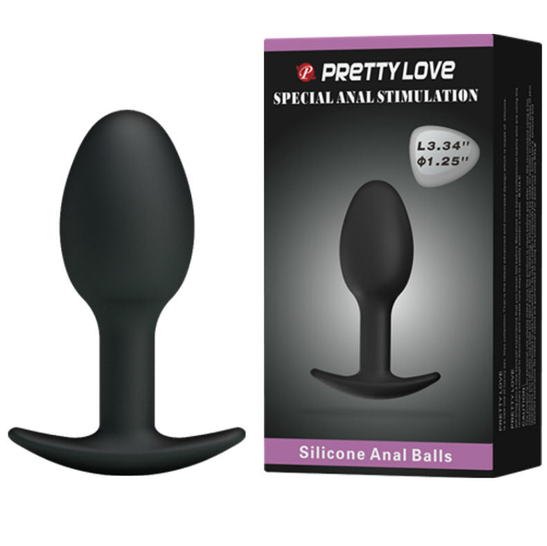 PRETTY LOVE - PLUG ANAL EN SILICONE 6.5 CM NOIR PRETTY LOVE BOTTOM