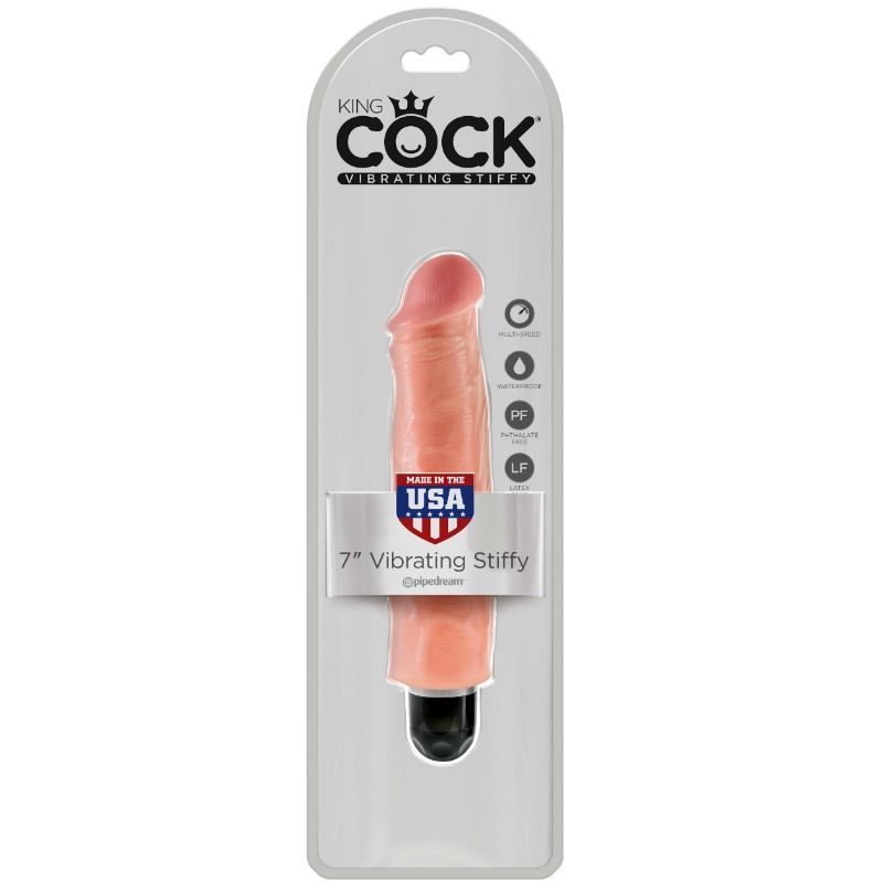 KING COCK - VIBRATEUR RIGIDE RÉALISTE 17.8 CM NATUREL KING COCK