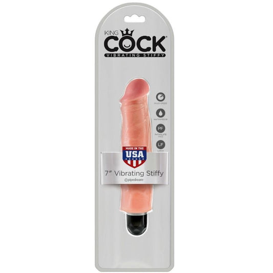 KING COCK - VIBRATEUR RIGIDE RÉALISTE 17.8 CM NATUREL KING COCK