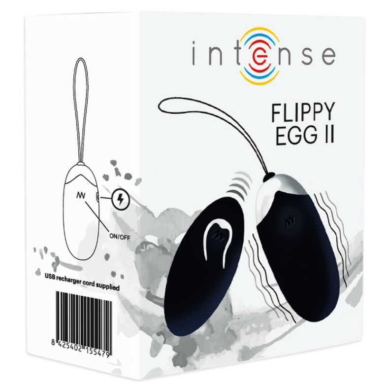 INTENSE - OEUF VIBRANT FLIPPY II AVEC TÉLÉCOMMANDE NOIR INTENSE COUPLES TOYS