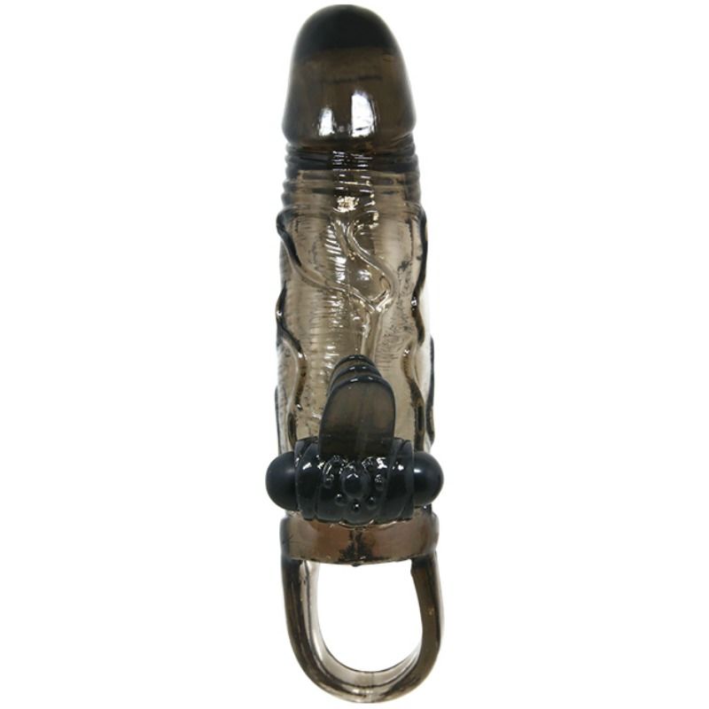 BAILE - COUVRE-PÉNIS BRAVE MAN AVEC STIMULATION CLITO ET ANAL DOUBLE BULLET NOIR 16.5 CM BAILE FOR HIM