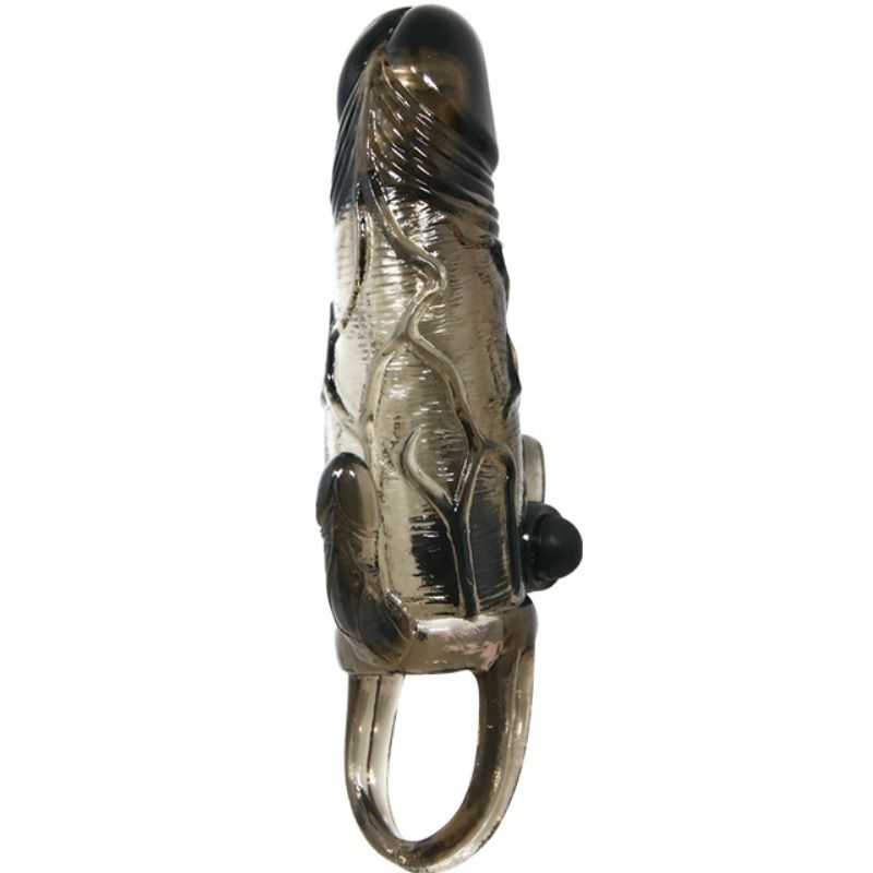 BAILE - COUVRE-PÉNIS BRAVE MAN AVEC STIMULATION CLITO ET ANAL DOUBLE BULLET NOIR 16.5 CM BAILE FOR HIM