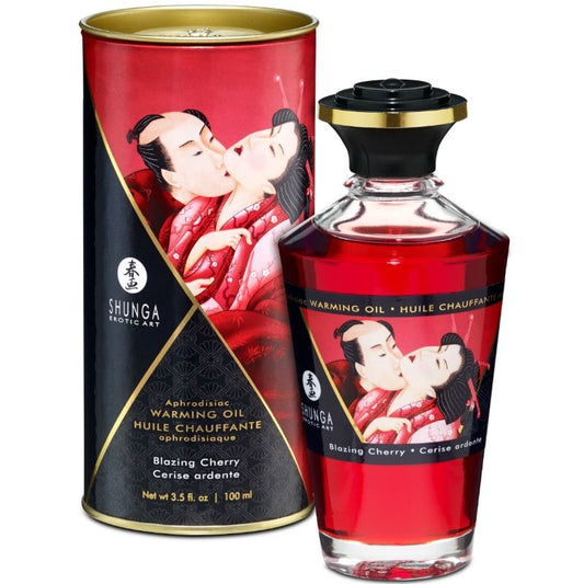 SHUNGA - HUILE DE MASSAGE EFFET CHALEUR SAVEUR INTENSE DE CERISE 100 ML SHUNGA OILS