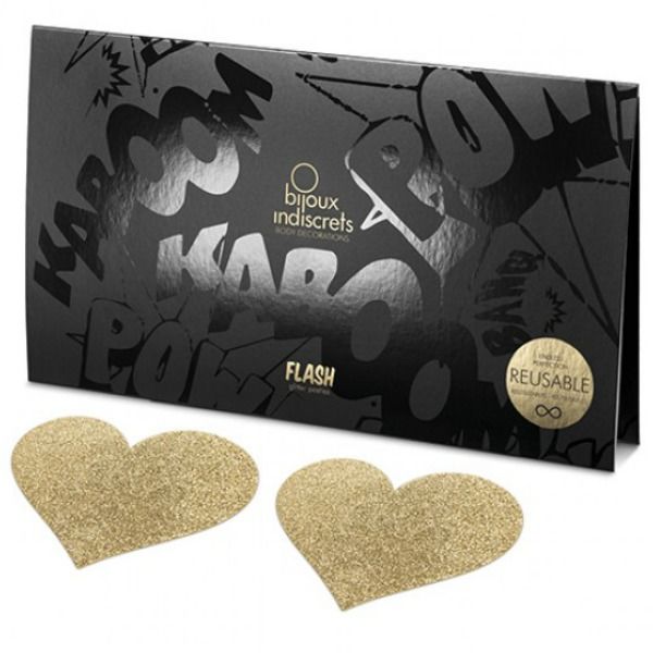 BIJOUX - INDISCRETS CACHE-METONS FLASH COEUR DOR? BIJOUX FLASH COLLECTION