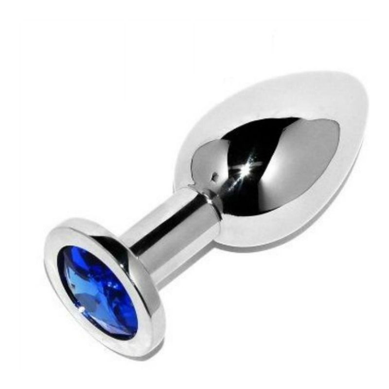 METAL HARD - PLUG ANAL BLEU DIAMANT PETIT 5,71CM METAL HARD