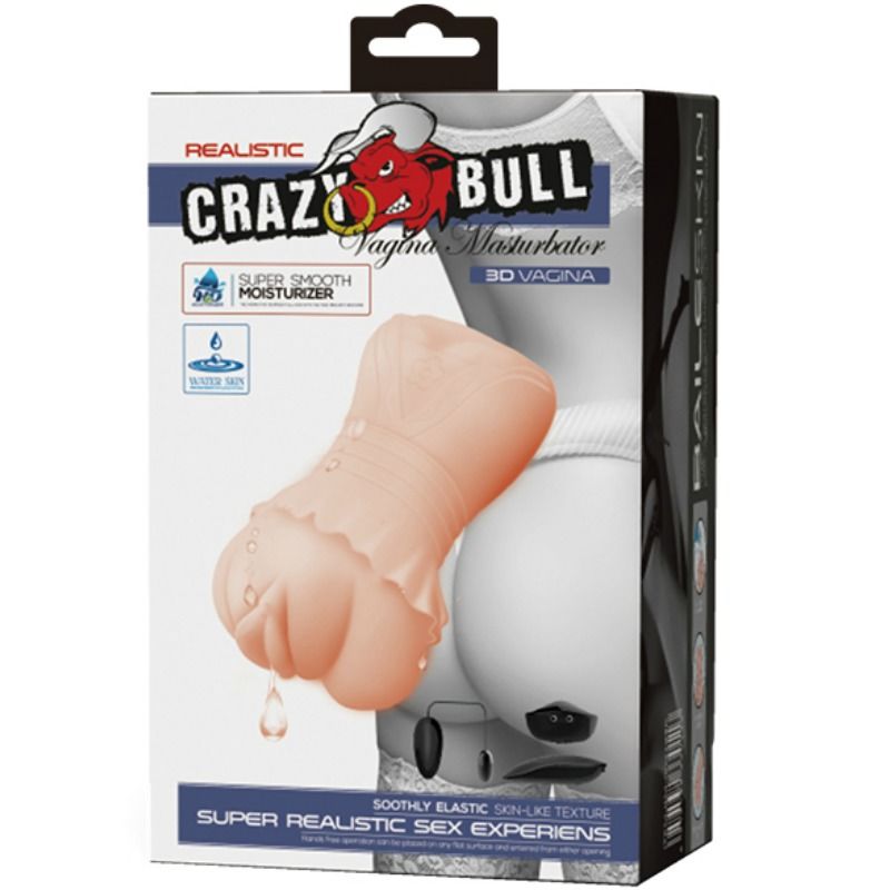 CRAZY BULL - MASTURBADEUR VAGIN PEAU D'EAU AVEC BALLES VIBRANTES CRAZY BULL