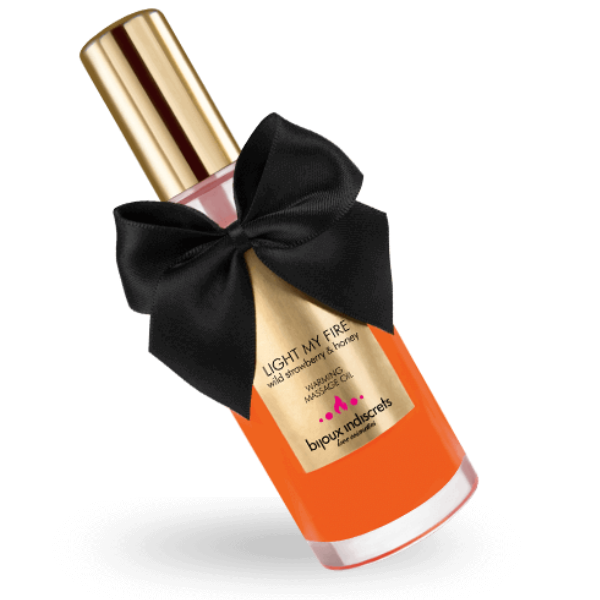 BIJOUX - HUILE DE MASSAGE EFFET CHALEUR ARÔME FRAISE BIJOUX LOVE COSMETIQUES