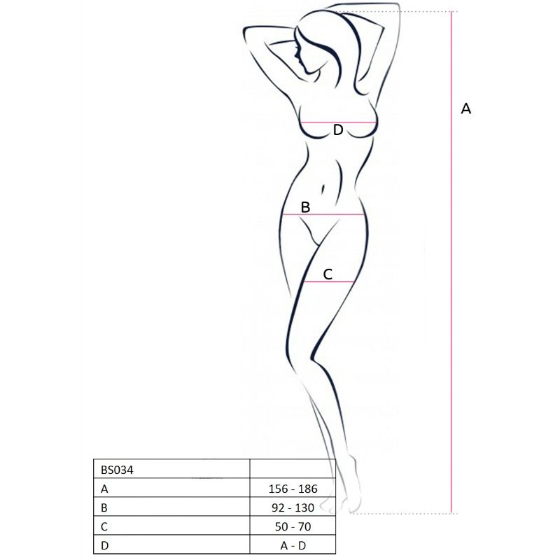 PASSION - FEMME BS034 BODYSTOCKING BLANC TAILLE UNIQUE PASSION WOMAN