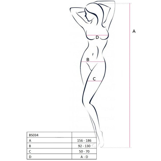 PASSION - FEMME BS034 BODYSTOCKING BLANC TAILLE UNIQUE PASSION WOMAN