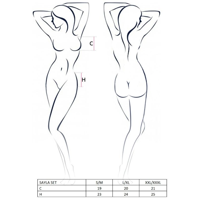 PASSION - ENSEMBLE FEMME SAYLA NOIR TAILLE S/M PASSION WOMAN SETS