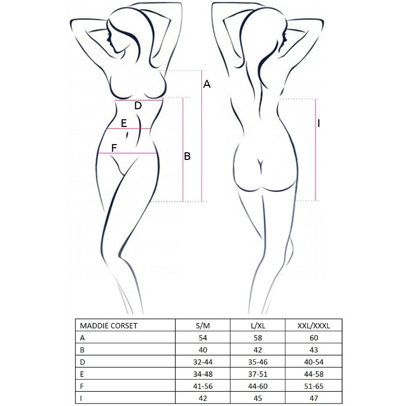 PASSION - FEMME MADDIE CORSET NOIR TAILLE S/M PASSION WOMAN CORSETS