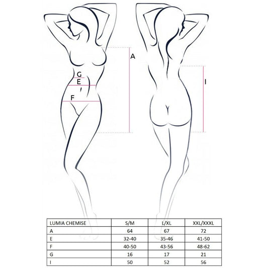 PASSION - FEMME CHEMISE LUMIA NOIR TAILLE L/XL PASSION WOMAN CHEMISE