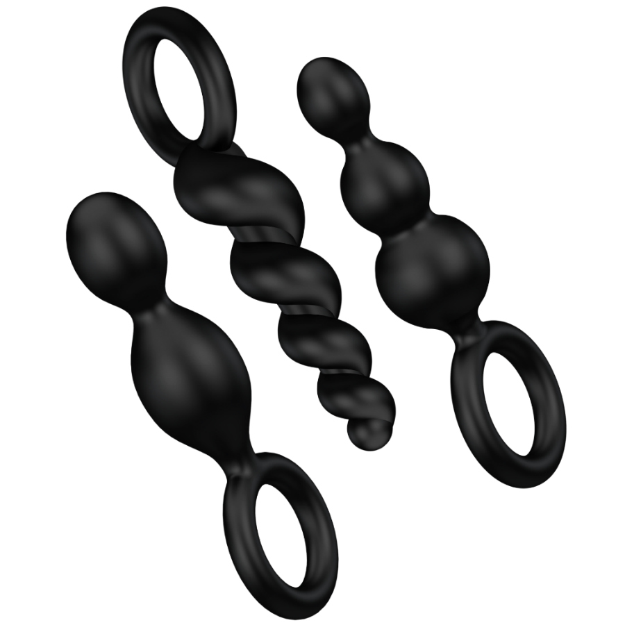 SATISFYER - JEU DE BOUCHONS ANAL 3 PCS NOIR SATISFYER PLUGS