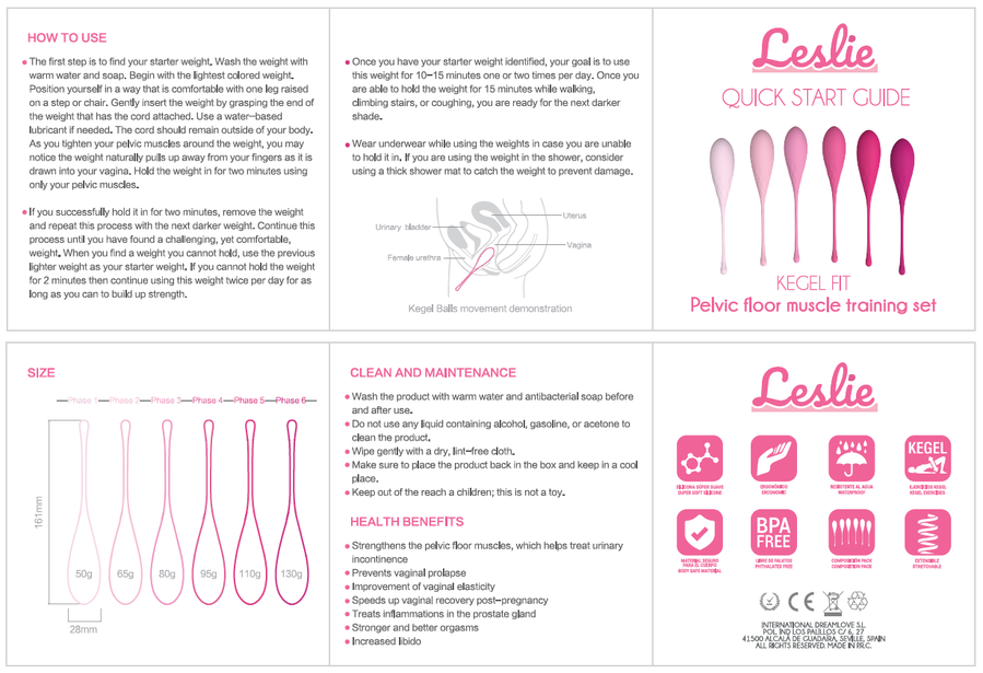 LESLIE - KEGEL FIT ENSEMBLE D'ENTRAÎNEMENT MUSCULAIRE PELVIEN 6 PCS LESLIE