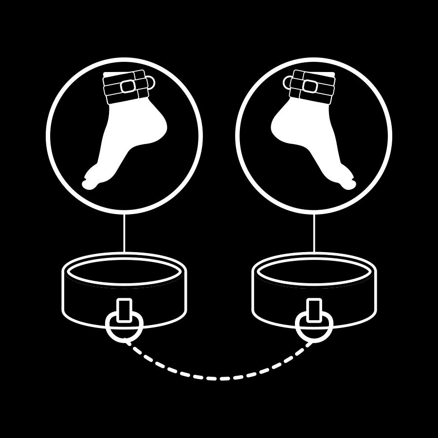 FETISH SUBMISSIVE - CHEVILLES EN CUIR VÉGÉTALIEN AVEC DOUBLURE EN NOPRÈNE FETISH SUBMISSIVE BONDAGE